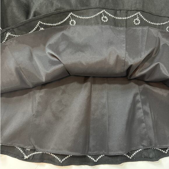 Etcetera Linen Skirt Black White Embroidery Beaded Ribbon 10 Whimsigoth Fairy - Picture 13 of 13